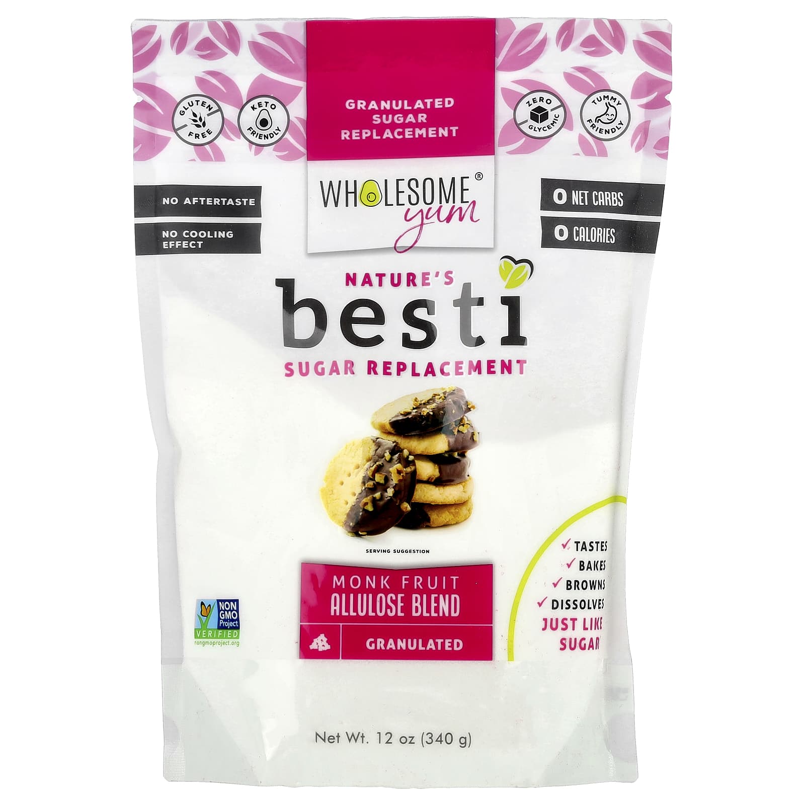 Wholesome Yum, Besti, Granulated Sugar Replacement, Monk Fruit Allulose Blend, 12 oz (340 g) - Image 1