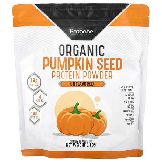 Probase Nutrition, Organic Pumpkin Seed Protein Powder, Unflavored, 1 lb - Image 1