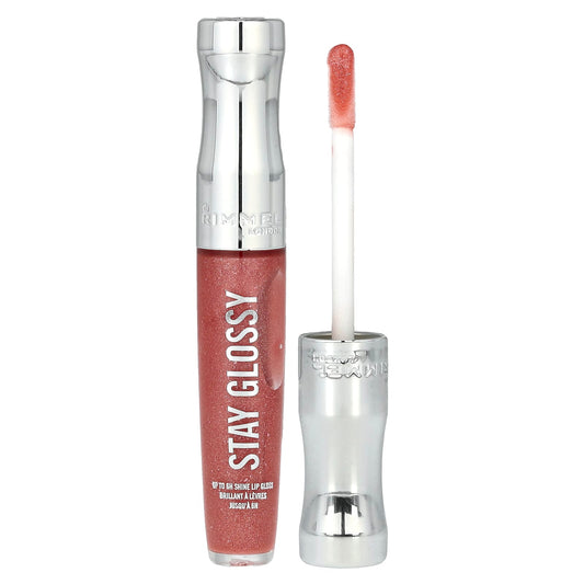 Rimmel London, Stay Glossy Lip Gloss, 450 Pink About It, 0.18 fl oz (5.5 ml) - Image 1