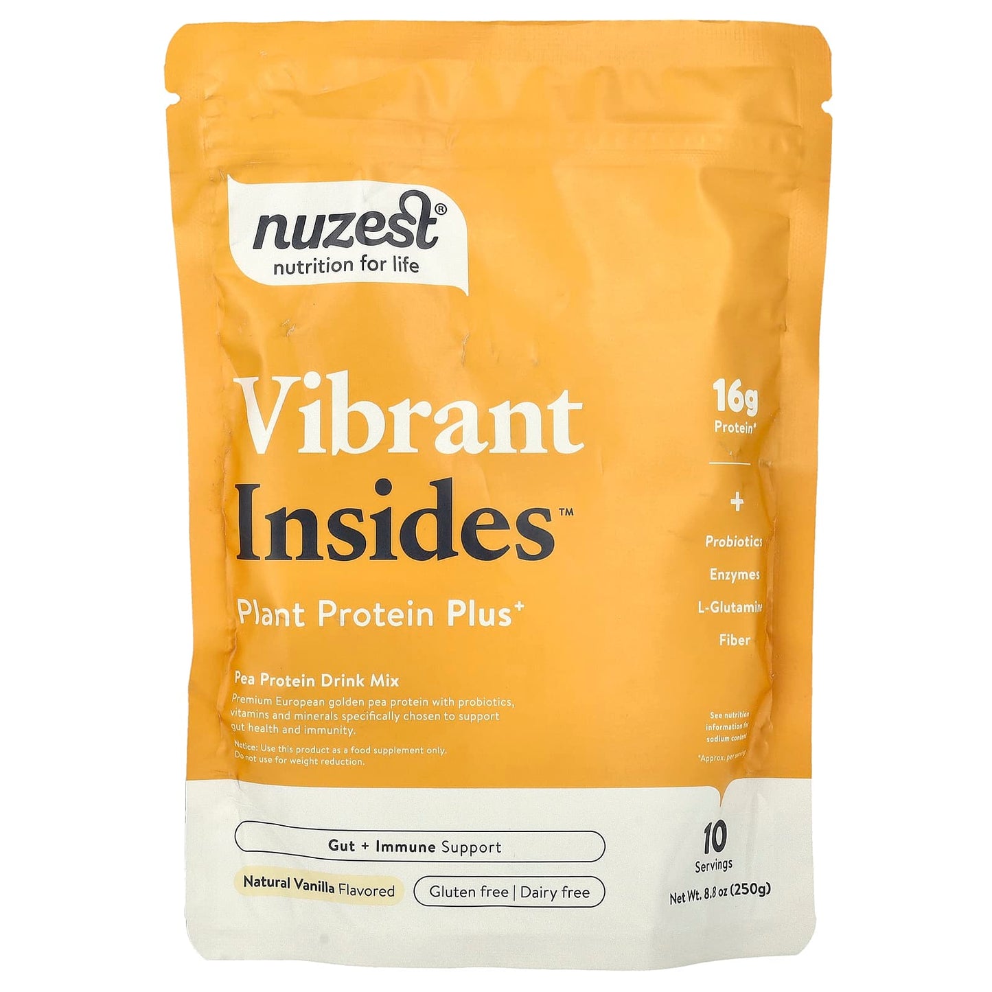 Nuzest, Vibrant Insides™, Plant Protein Plus+, Natural Vanilla, 8.8 oz (250 g) - Image 1