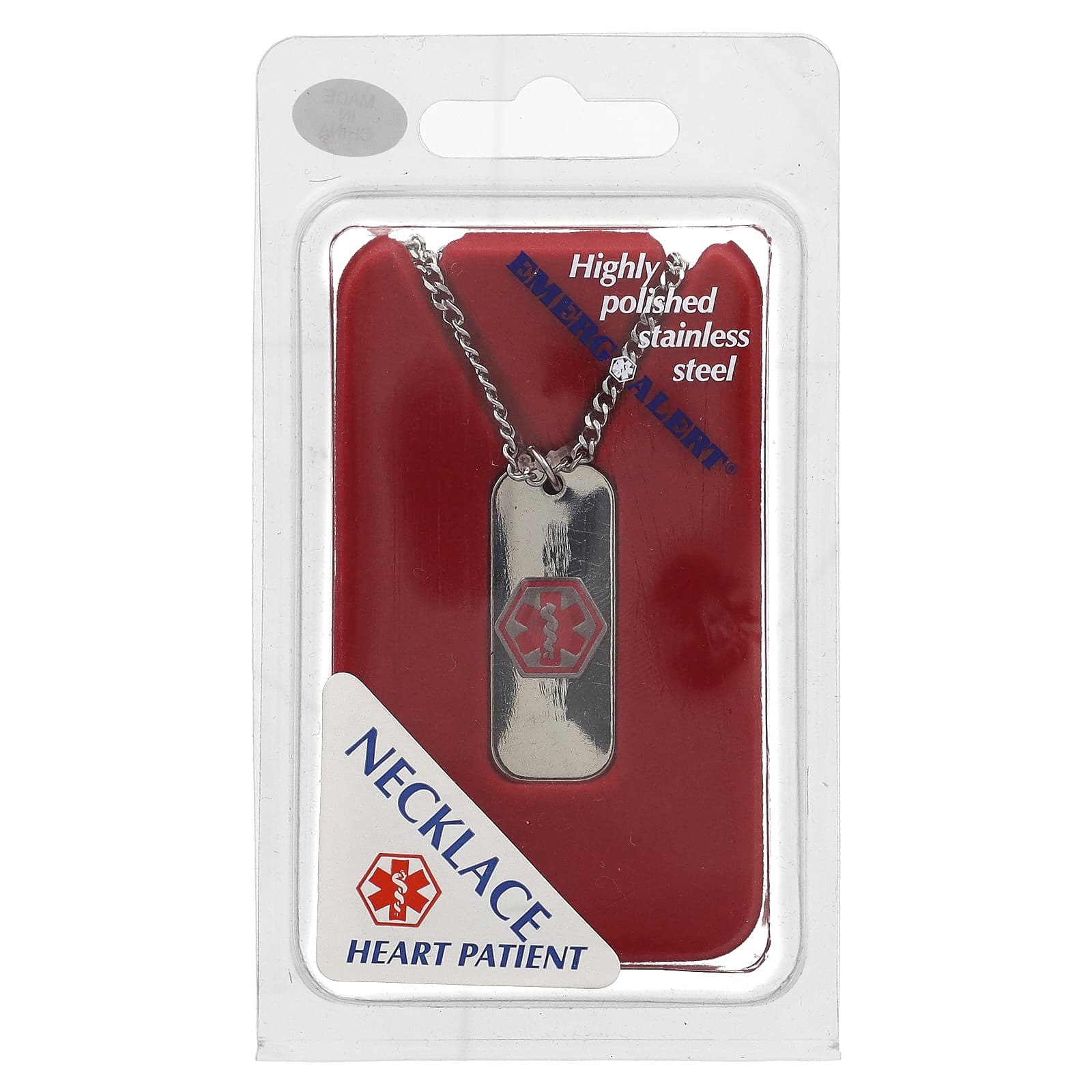 Medical Alert Necklace for Heart Patients - Hypoallergenic Stainless Steel - Image 1