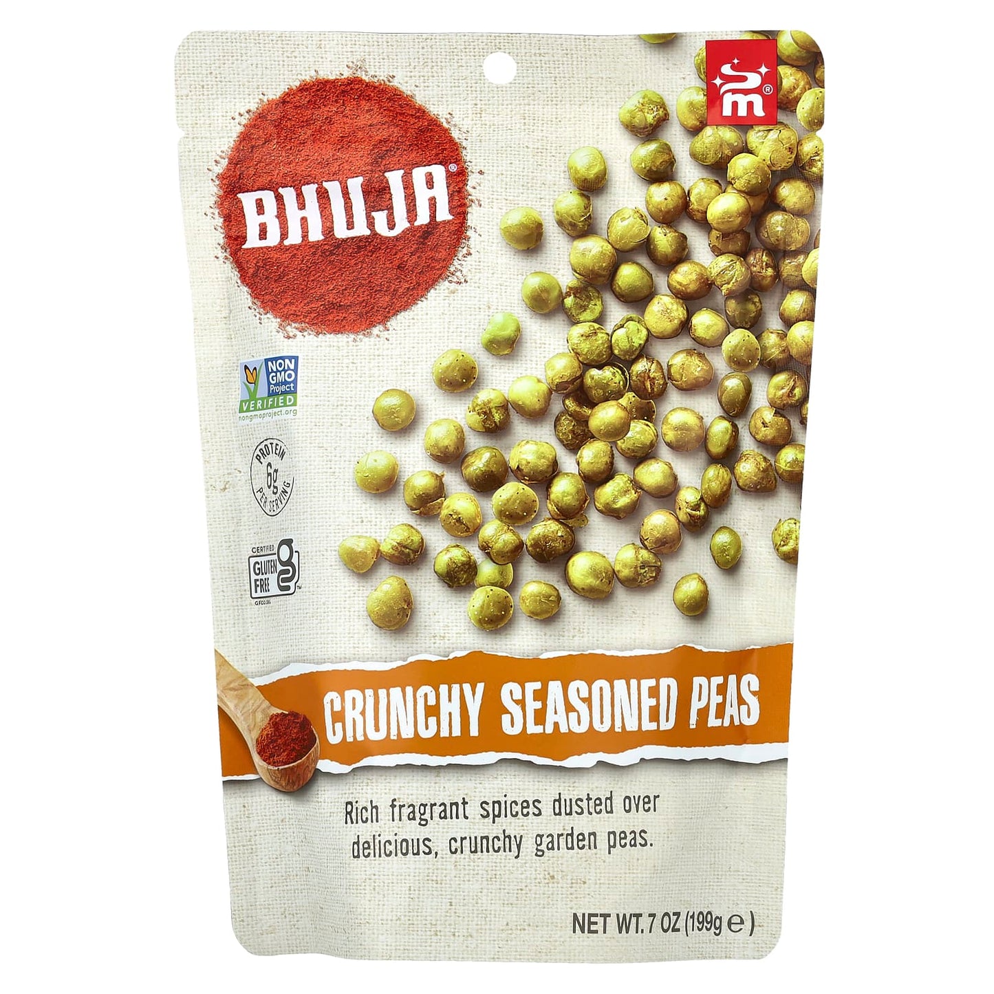 Crunchy Seasoned Peas by Bhuja - Non-GMO, Gluten-Free Snack - Image 1
