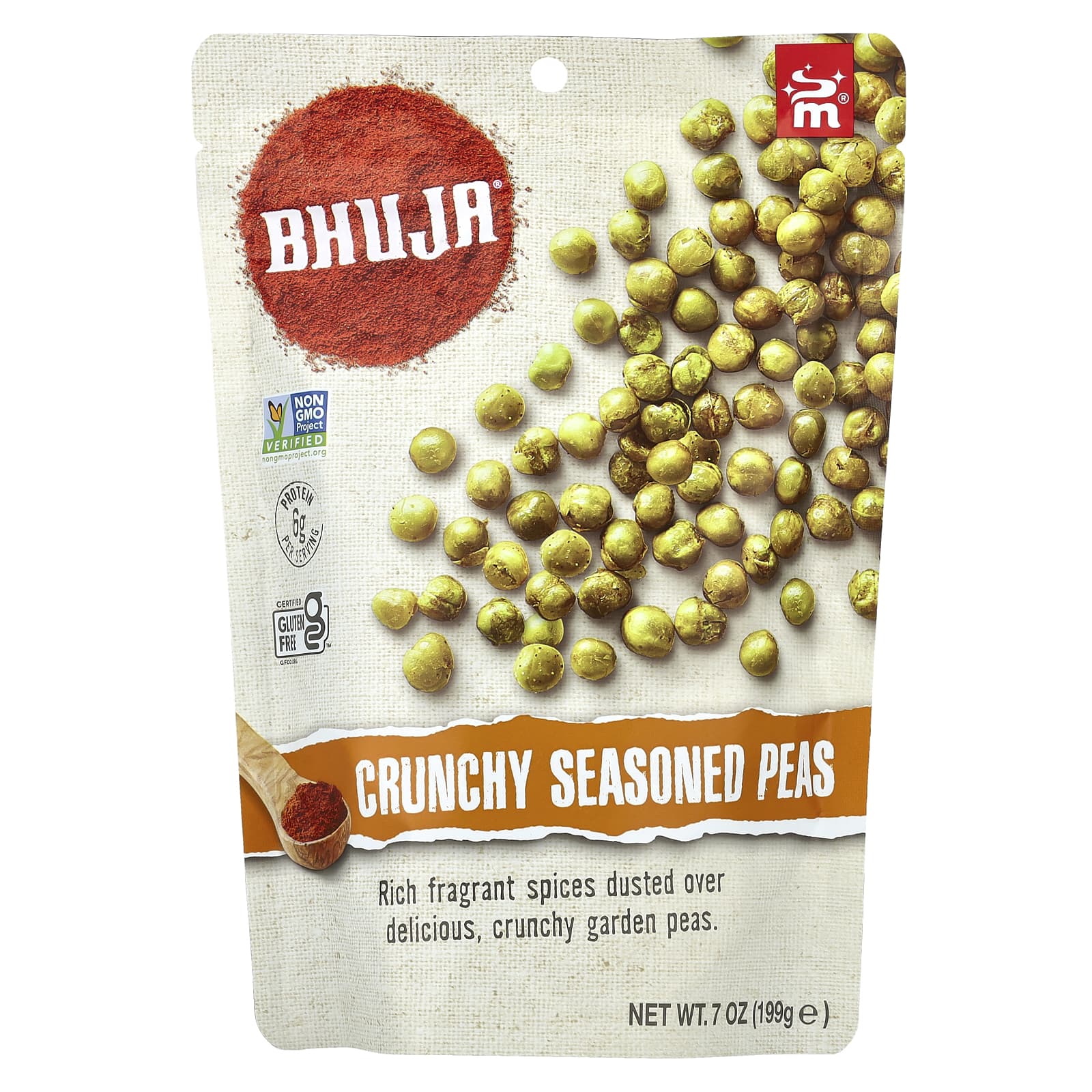 Crunchy Seasoned Peas by Bhuja - Non-GMO, Gluten-Free Snack - Image 1