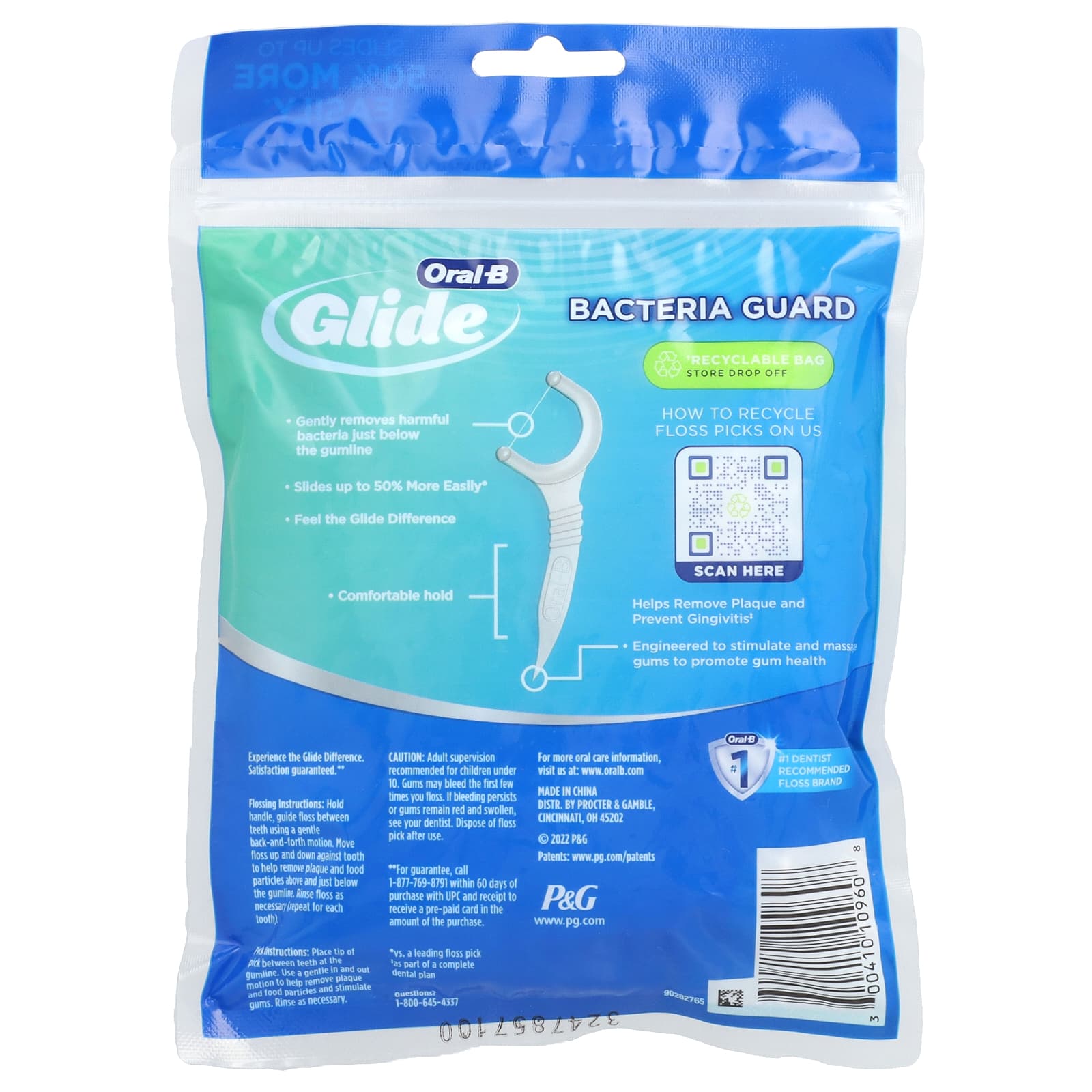 Oral-B, Glide, Floss Picks, Bacteria Guard, Mint, 75 Floss Picks - Image 2