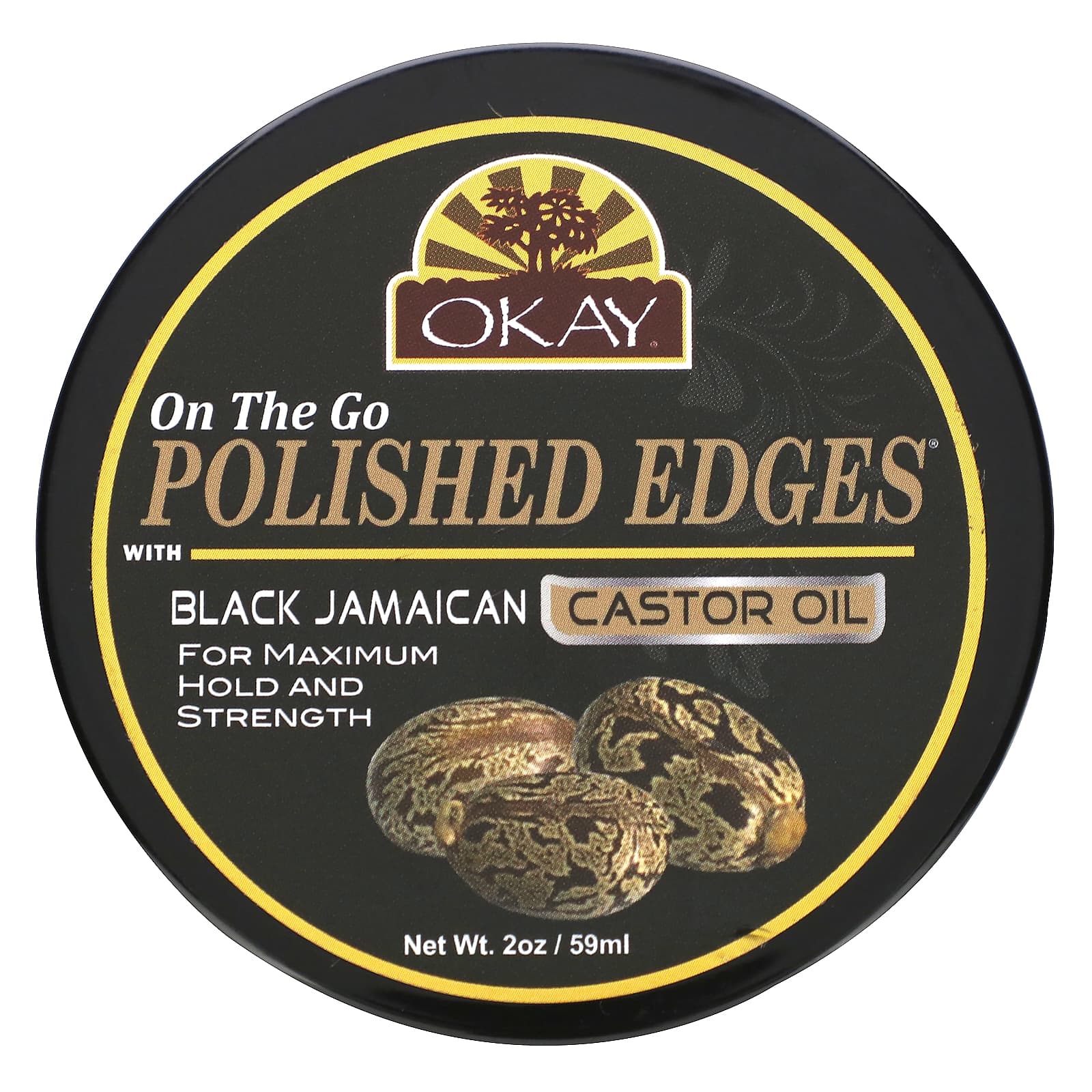 Okay Pure Naturals, Polished Edges With Black Jamaican Castor Oil, 2 oz (59 ml) - Image 1