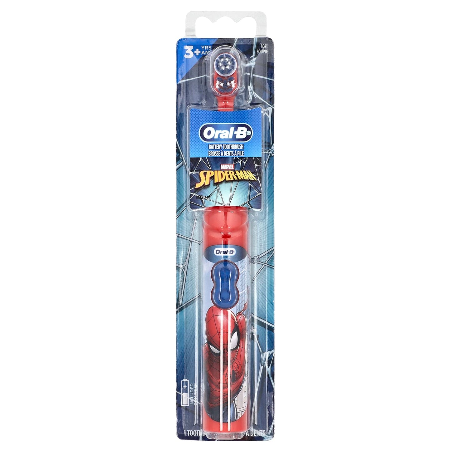 Oral-B, Battery Toothbrush, Soft, 3+ Yrs, Spider-Man, 1 Toothbrush - Image 1