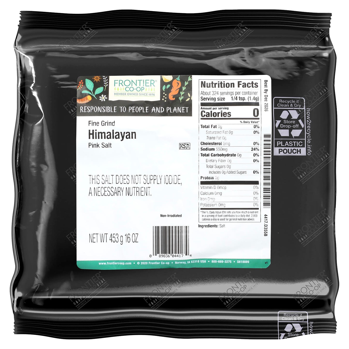 Himalayan Pink Salt by Frontier Co-op, Fine Grind, 16 oz - Image 2
