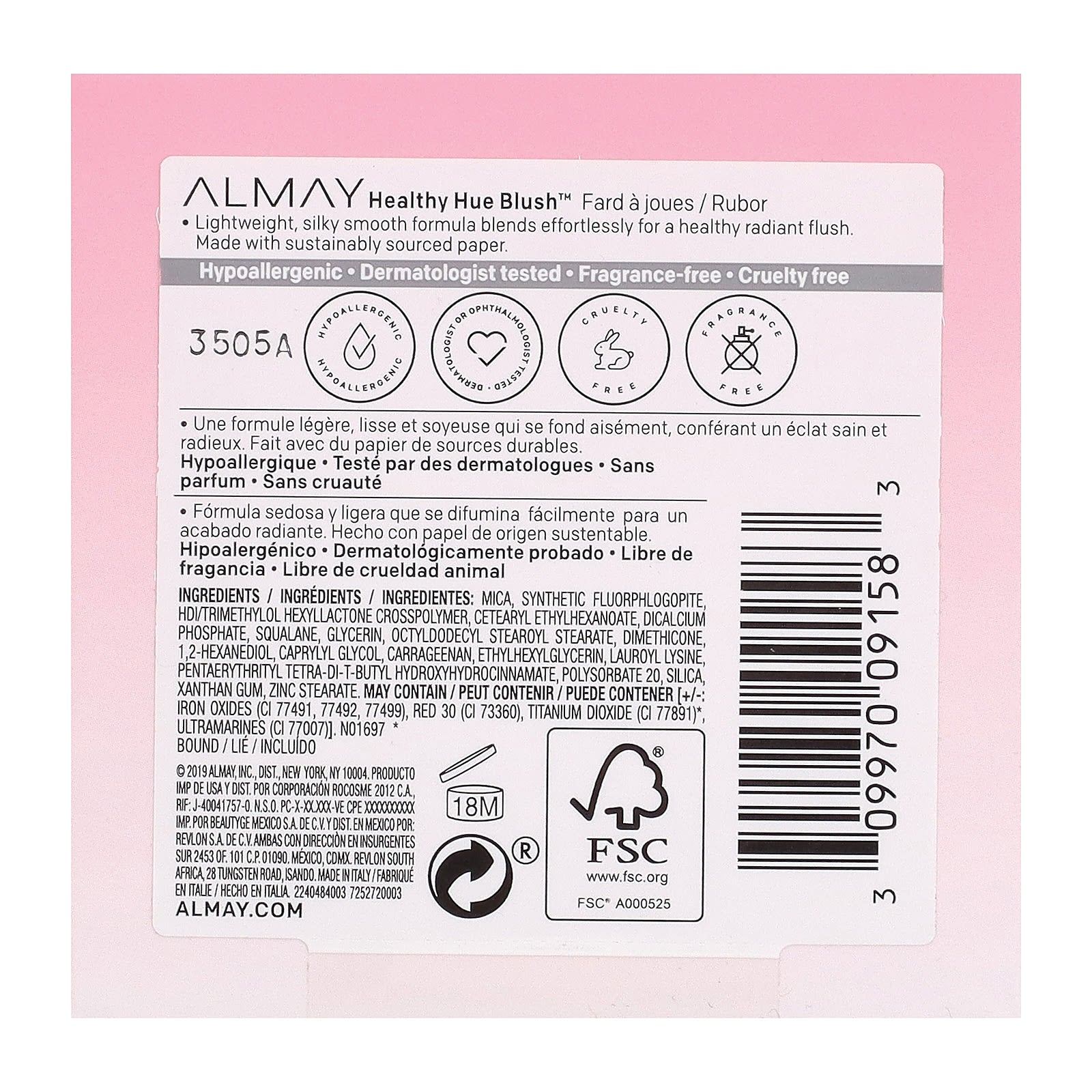 Almay Healthy Hue Blush, 300 Pink Flush, 0.17 oz (5g) - Image 2