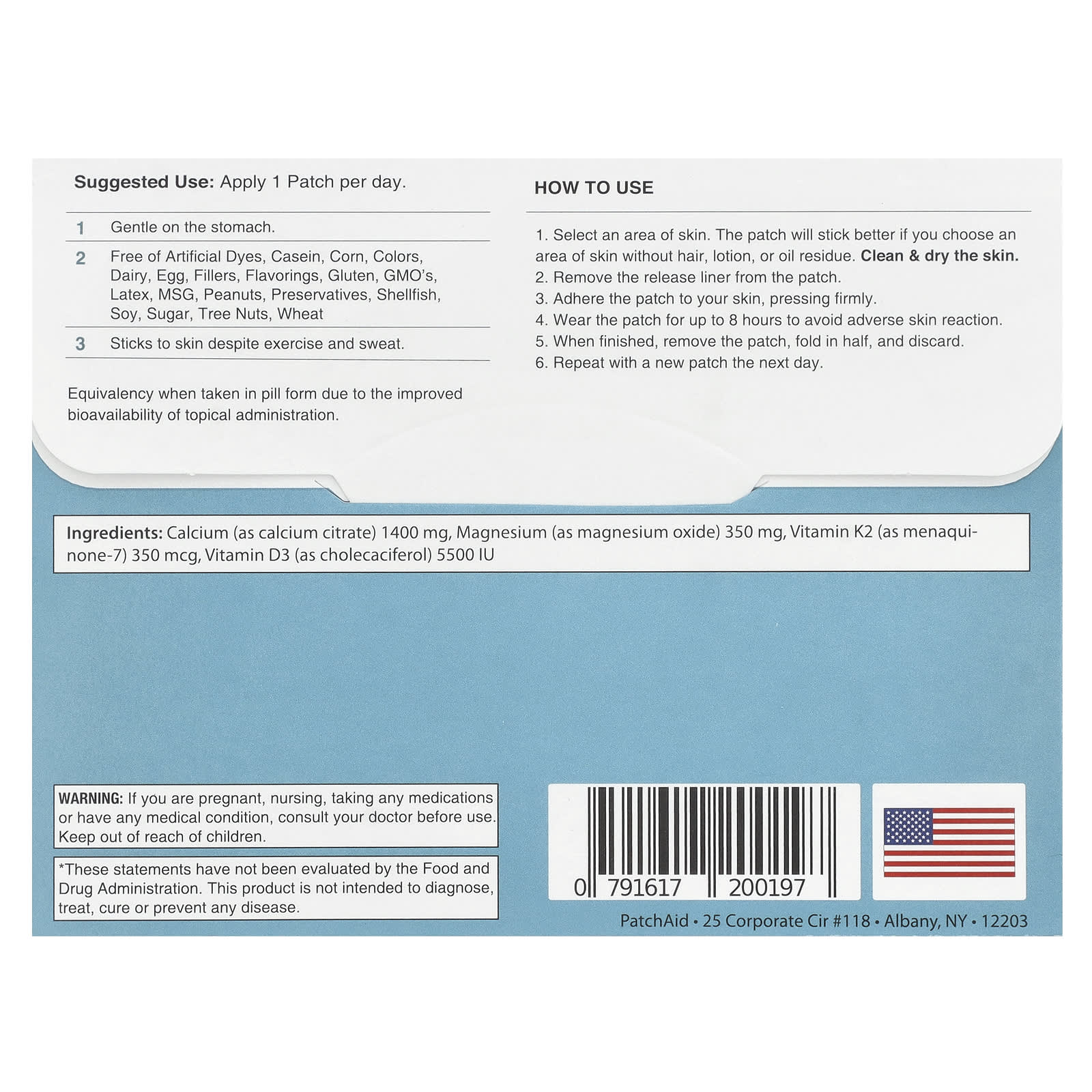 PatchAid, Vitamin D3 + Calcium Patch , 30 Patches - Image 2
