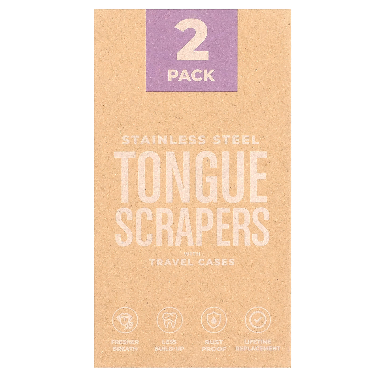 Stainless Steel Tongue Scrapers with Travel Cases, 2 Count - Fresh Breath & Reduce Build-Up - Image 1