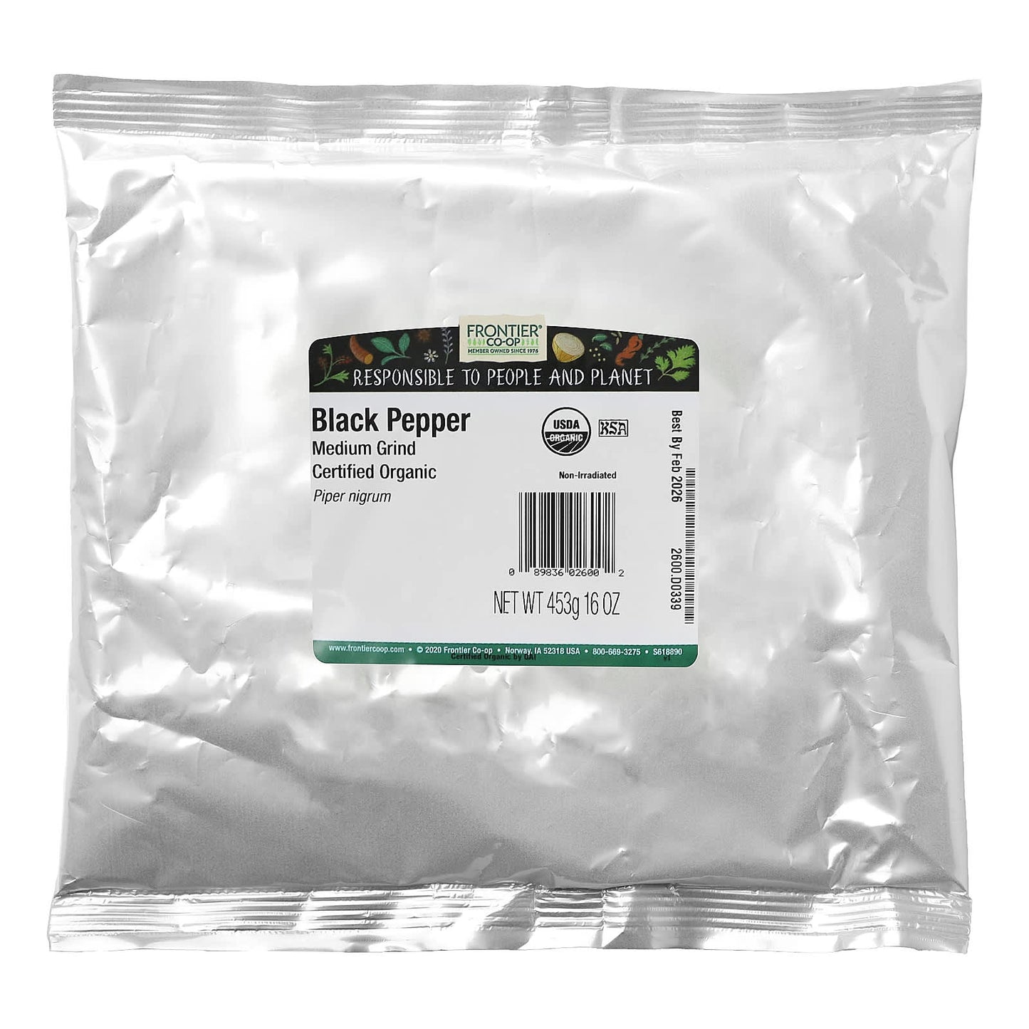 Organic Black Pepper - Medium Grind - 16 oz by Frontier Co-op - Image 2