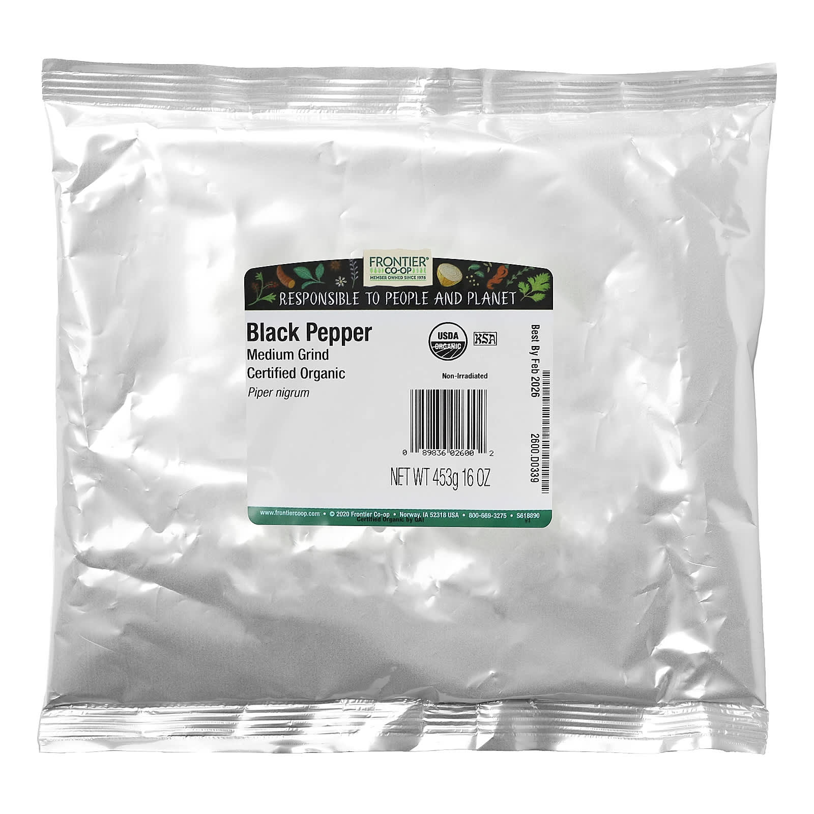 Organic Black Pepper - Medium Grind - 16 oz by Frontier Co-op - Image 2