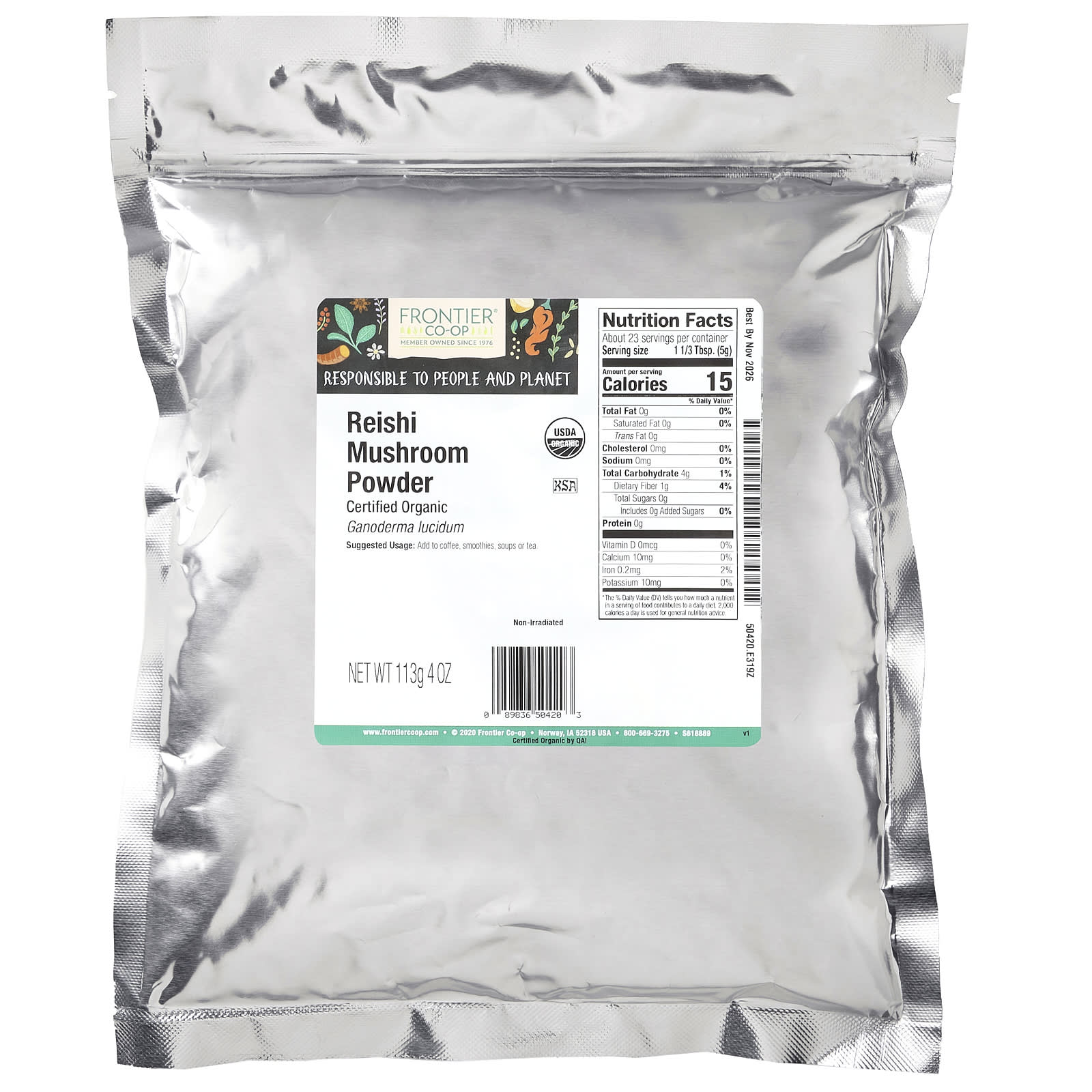 Organic Reishi Mushroom Powder by Frontier Co-op, 4 oz - Image 2