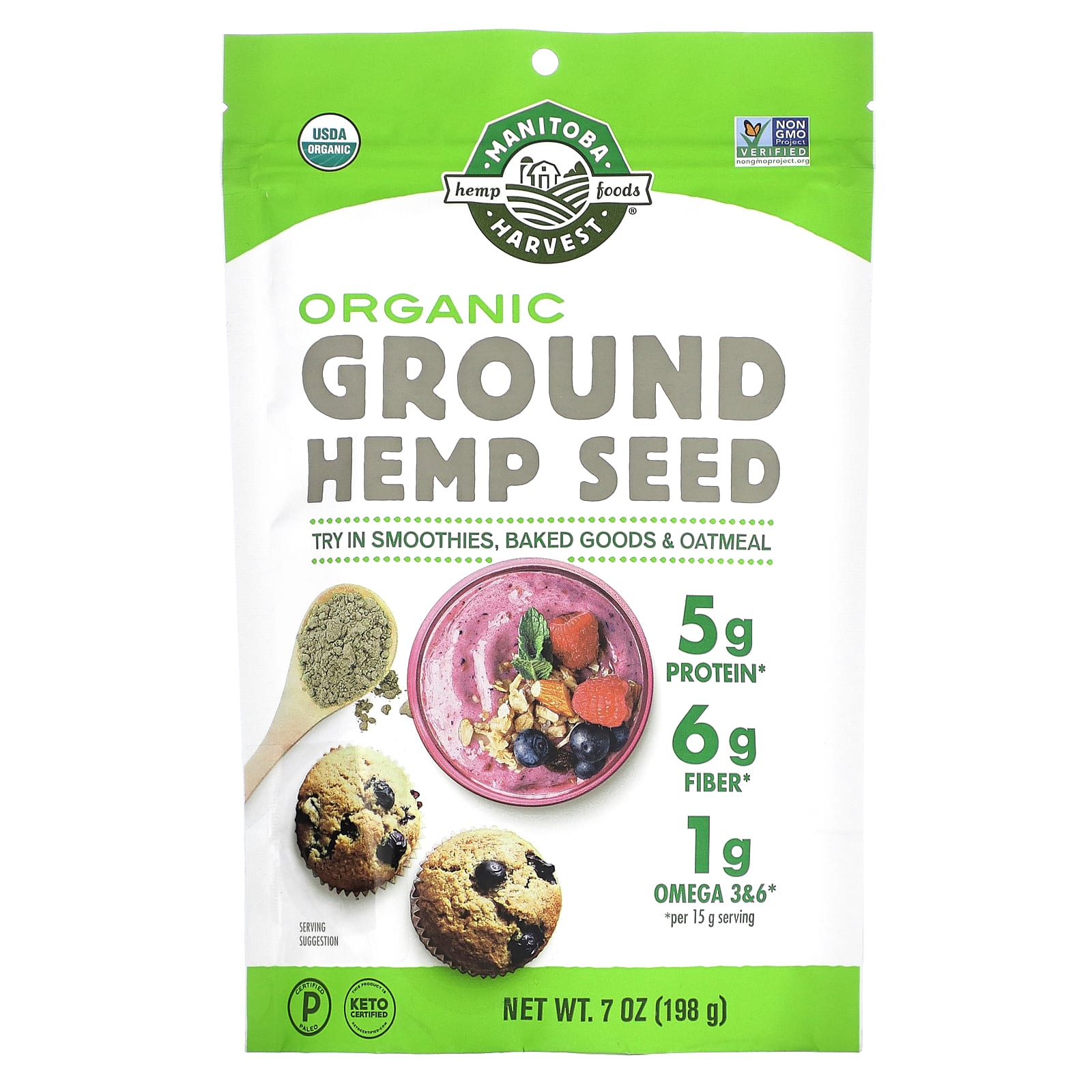 Manitoba Harvest, Organic Ground Hemp Seed, 7 oz (198 g) - Image 1