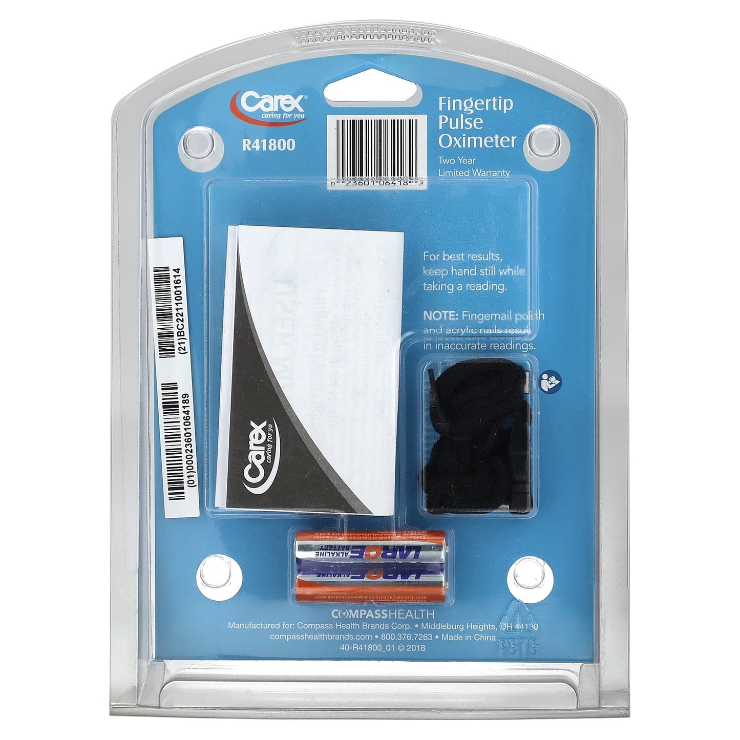 Carex Fingertip Pulse Oximeter - Accurate Oxygen Saturation & Pulse Rate Monitoring - Image 2