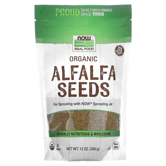 NOW Foods, Organic Alfalfa Seeds, 12 oz (340 g) - Image 1