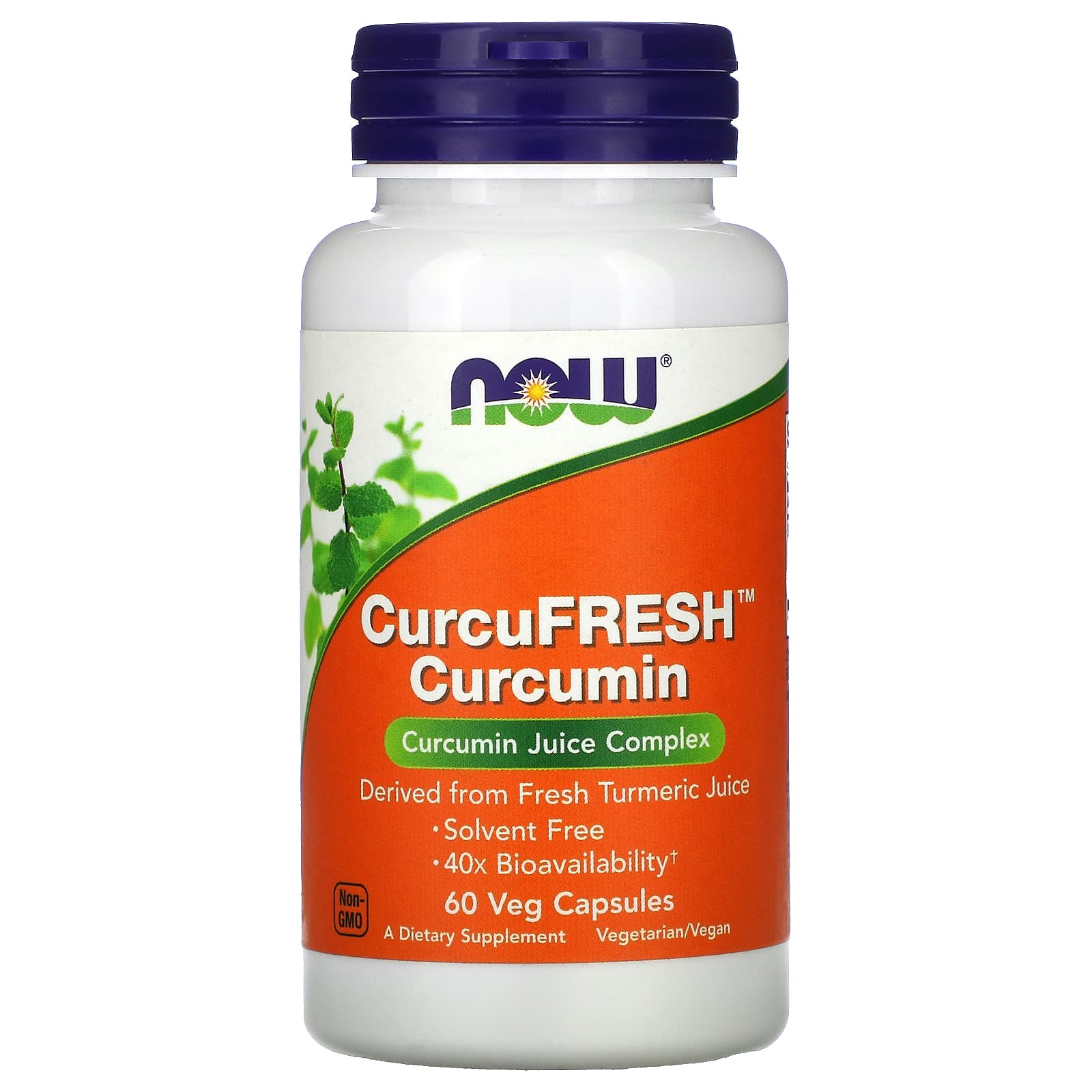 NOW Foods, CurcuFresh Curcumin, 500 mg, 60 Veg Capsules - Image 1