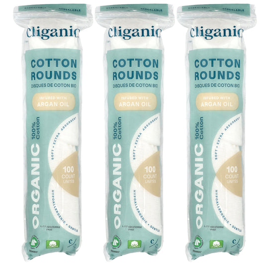 Cliganic Organic Cotton Makeup Remover Rounds - Image 1