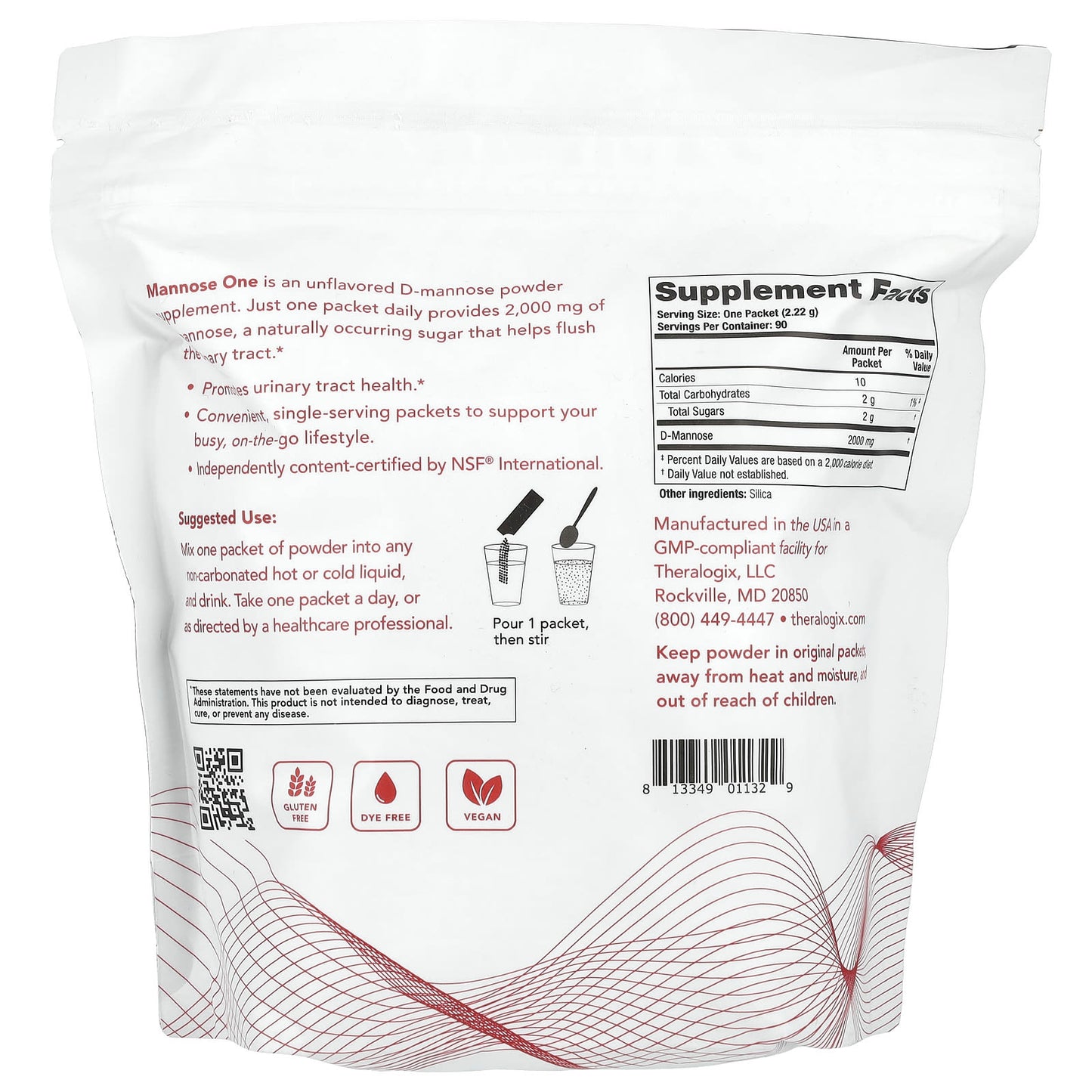 Theralogix, Mannose One, 90 Packets, (2.22 g) Each - Image 2