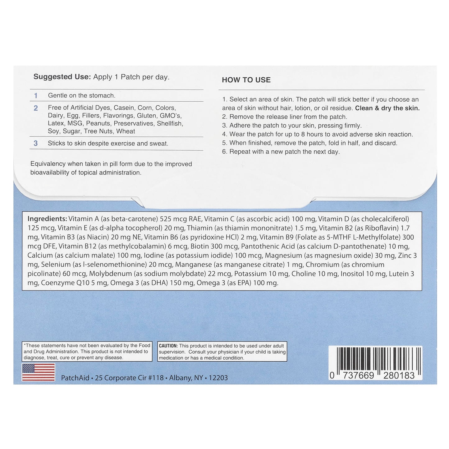 PatchAid, Kids Multivitamin Plus Patch with Omega 3, 30 Patches