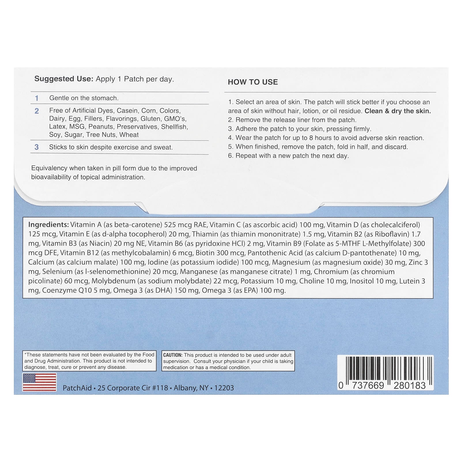 PatchAid, Kids Multivitamin Plus Patch with Omega 3, 30 Patches