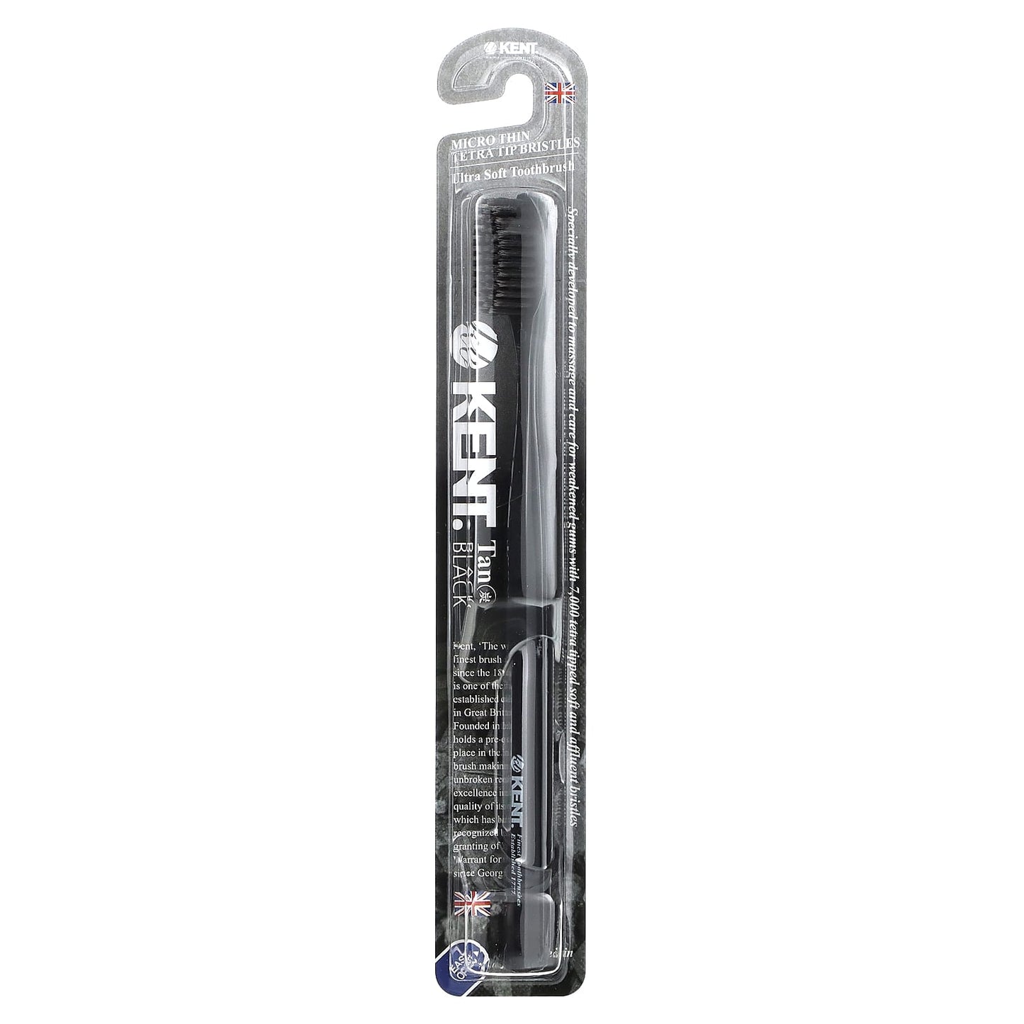 Kent, Ultra Soft Toothbrush, Black, 1 Toothbrush - Image 1