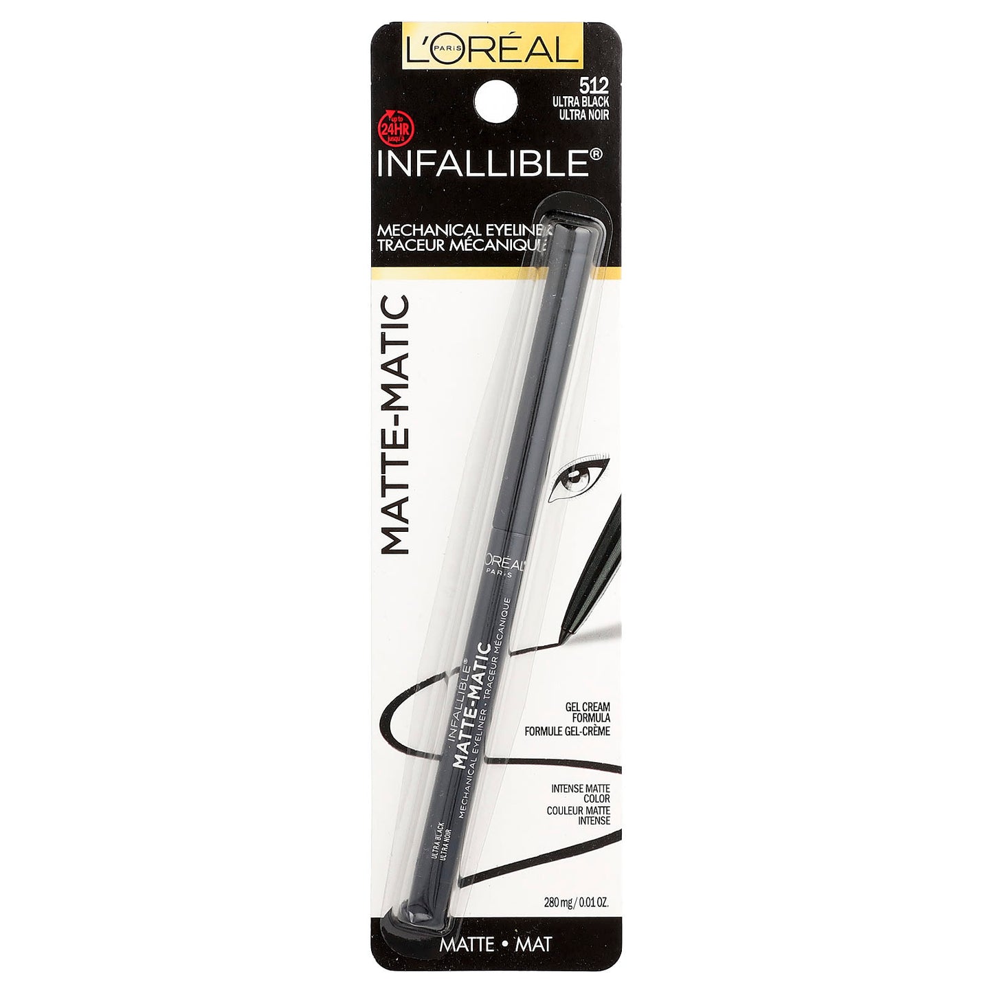 L'Oréal, Infallible®, Matte-Matic Mechanical Eyeliner, 512 Ultra Black, 0.01 oz (280 mg) - Image 2