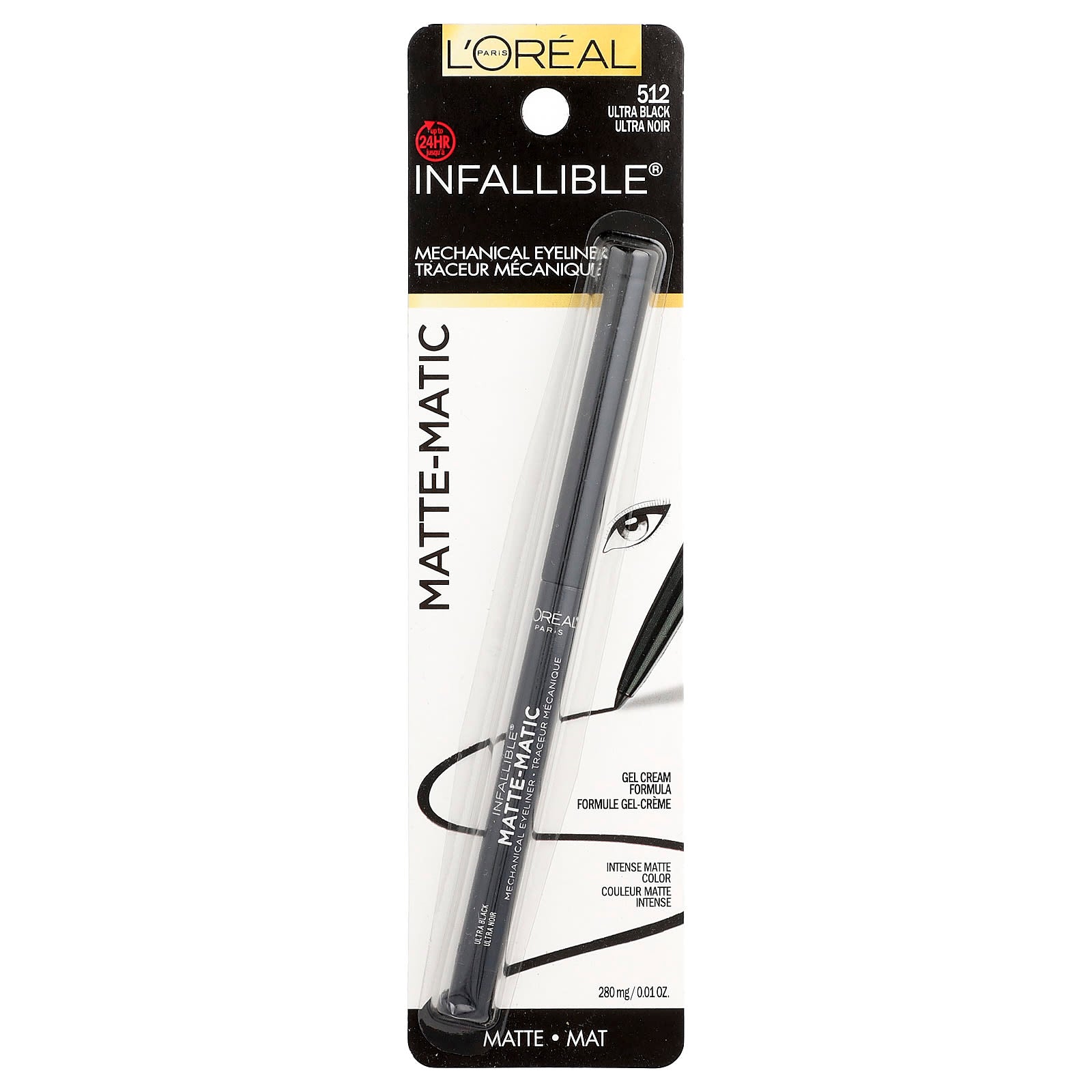 L'Oréal, Infallible®, Matte-Matic Mechanical Eyeliner, 512 Ultra Black, 0.01 oz (280 mg) - Image 2