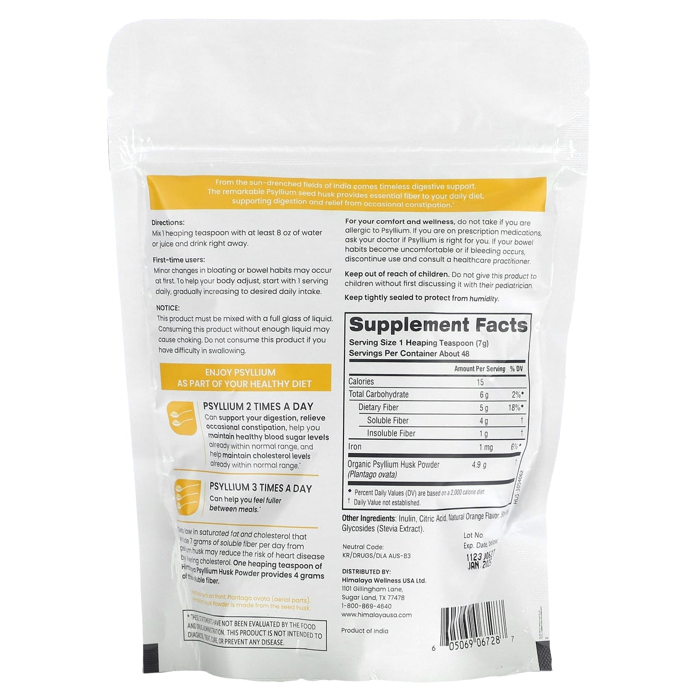 Himalaya Psyllium Husk Powder for Digestive Support - 12 oz (340g) - Image 2