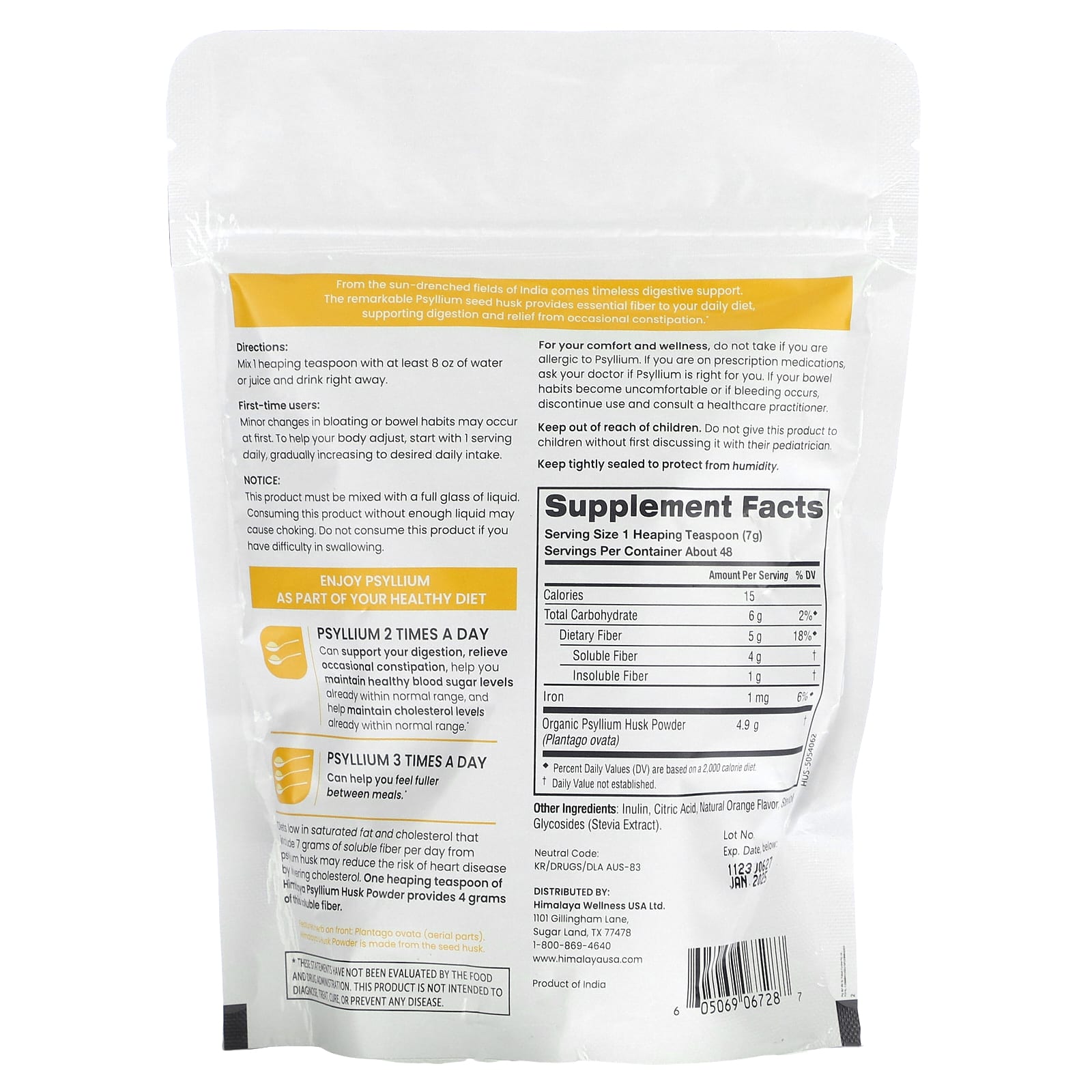 Himalaya Psyllium Husk Powder for Digestive Support - 12 oz (340g) - Image 2