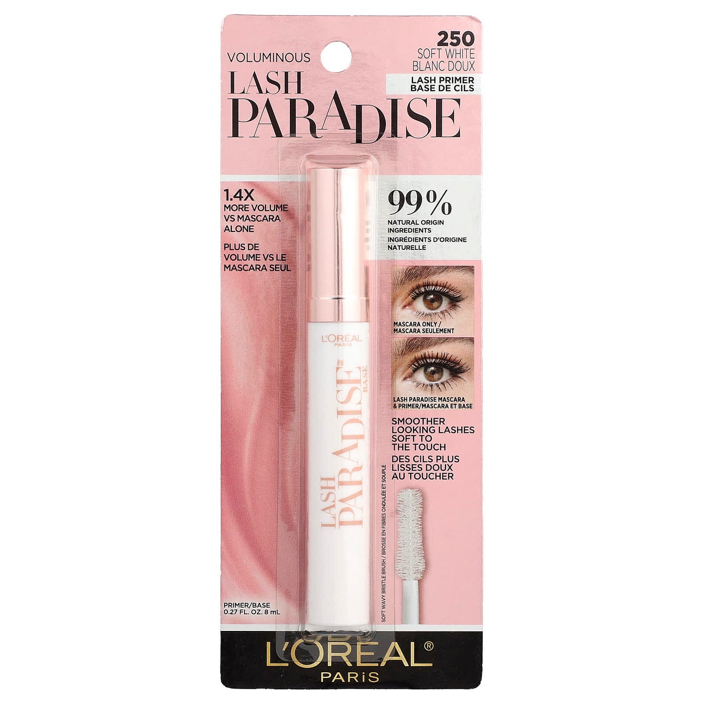 L'Oréal, Voluminous Lash Paradise™ Primer/Base, 250 Soft White, 0.27 fl oz (8 ml) - Image 2