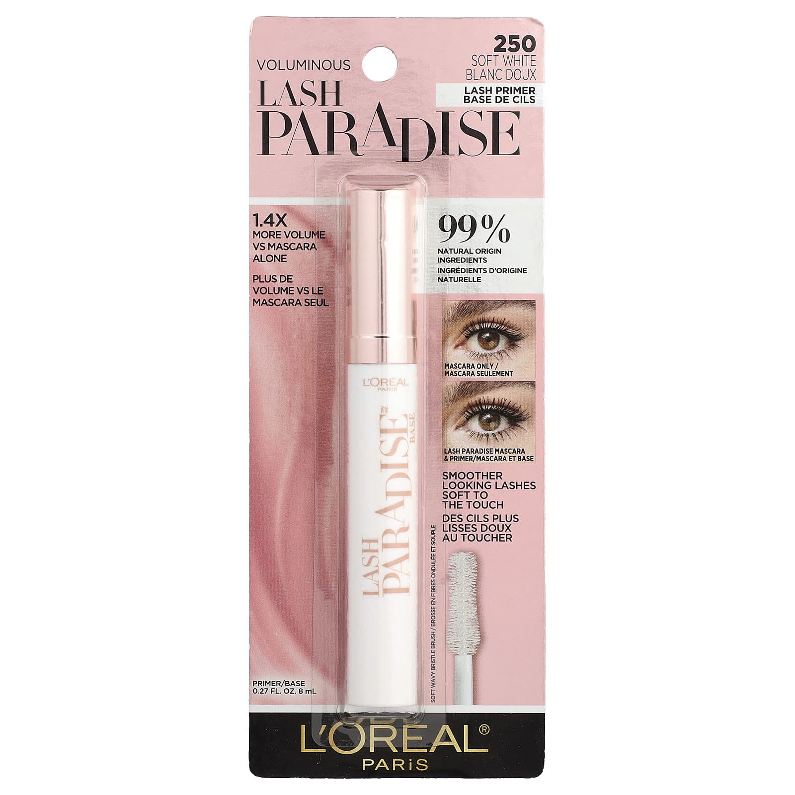 L'Oréal, Voluminous Lash Paradise™ Primer/Base, 250 Soft White, 0.27 fl oz (8 ml) - Image 2