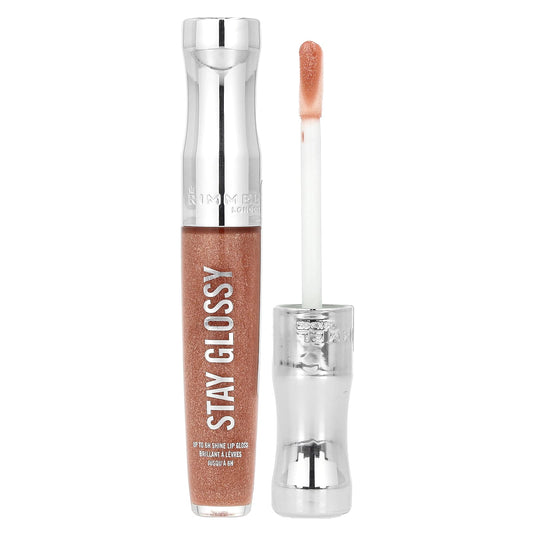 Rimmel London, Stay Glossy Lip Gloss, 125 Down To Gloss, 0.18 fl oz (5.5 ml) - Image 1