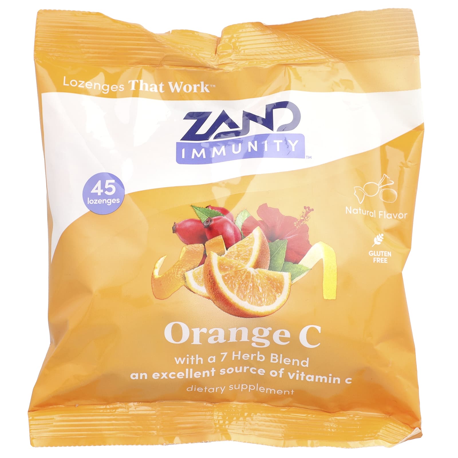 Zand, Immunity, Orange C, Natural, 45 Lozenges - Image 1