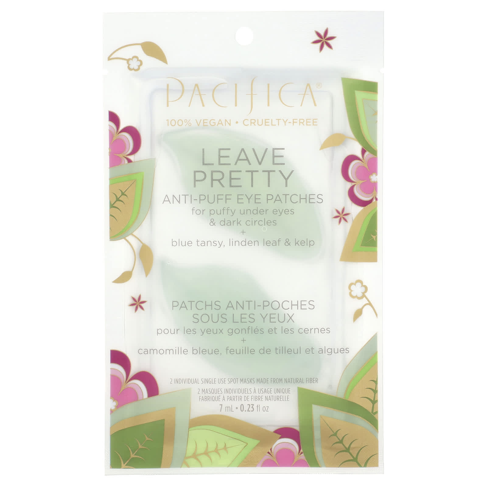 Pacifica, Leave Pretty, Anti-Puff Eye Patches, 2 Spot Mask, 0.23 fl oz (7 ml) - Image 1