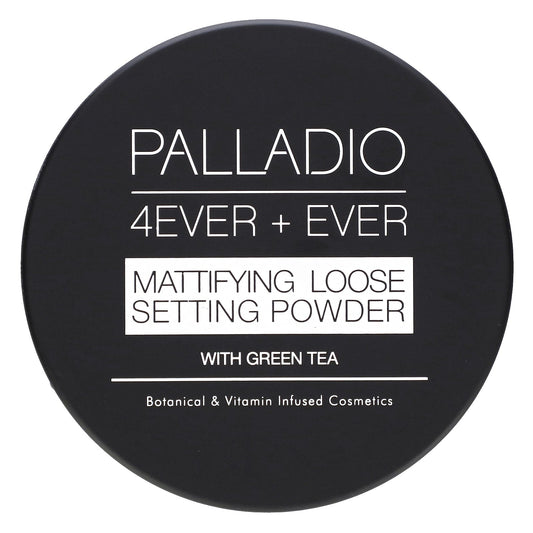 Palladio, 4Ever + Ever, Mattifying Loose Setting Powder with Green Tea, Translucent, 0.21 oz (6 g) - Image 1