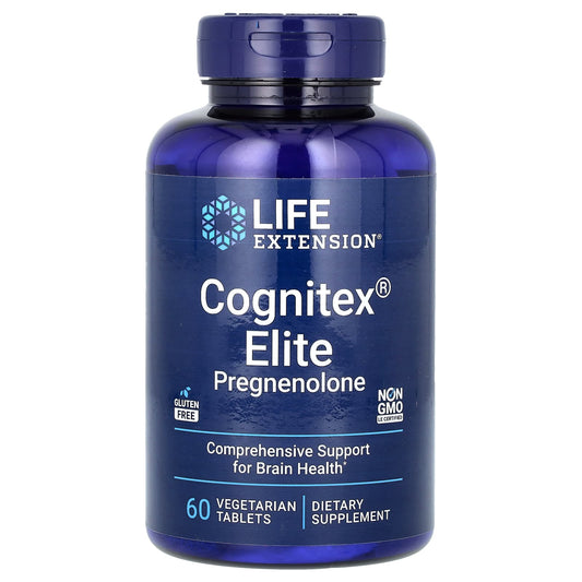 Life Extension, Cognitex Elite Pregnenolone, 60 Vegetarian Tablets - Image 1