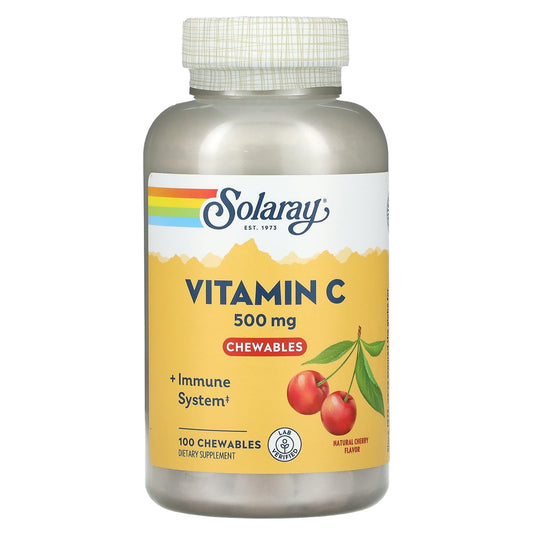 Solaray, Vitamin C Chewables, Natural Cherry, 500 mg, 100 Chewables - Image 1