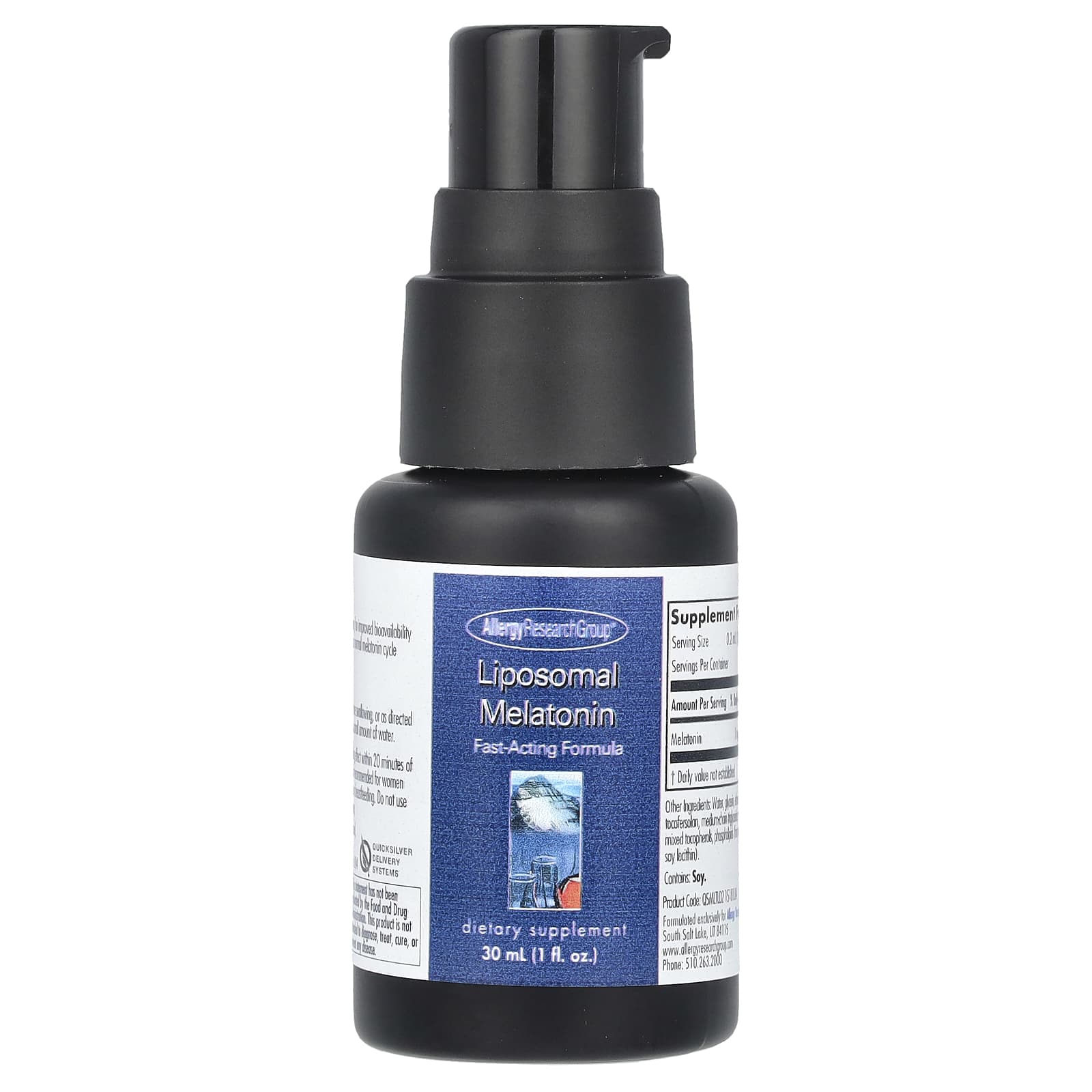 Fast-Acting Liposomal Melatonin by Allergy Research Group, 1 mg, 30 ml - Image 1