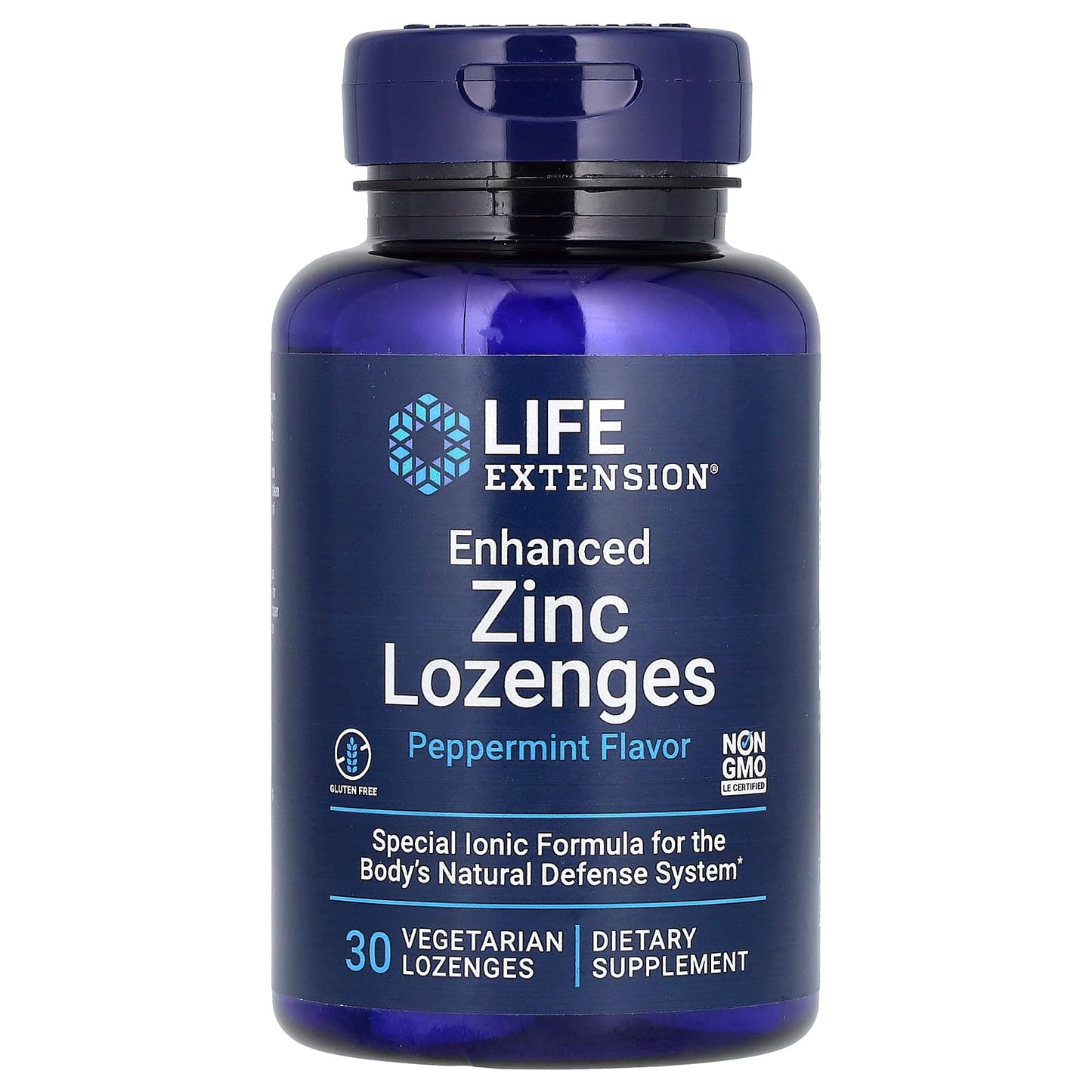 Life Extension, Enhanced Zinc Lozenges, Peppermint, 30 Vegetarian Lozenges (18.75 mg per Lozenge) - Image 1