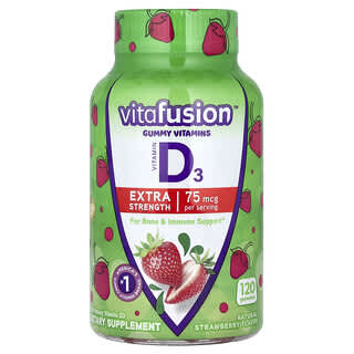 VitaFusion Extra Strength Natural Strawberry Vitamin D3 Gummies 75mcg 120 Count