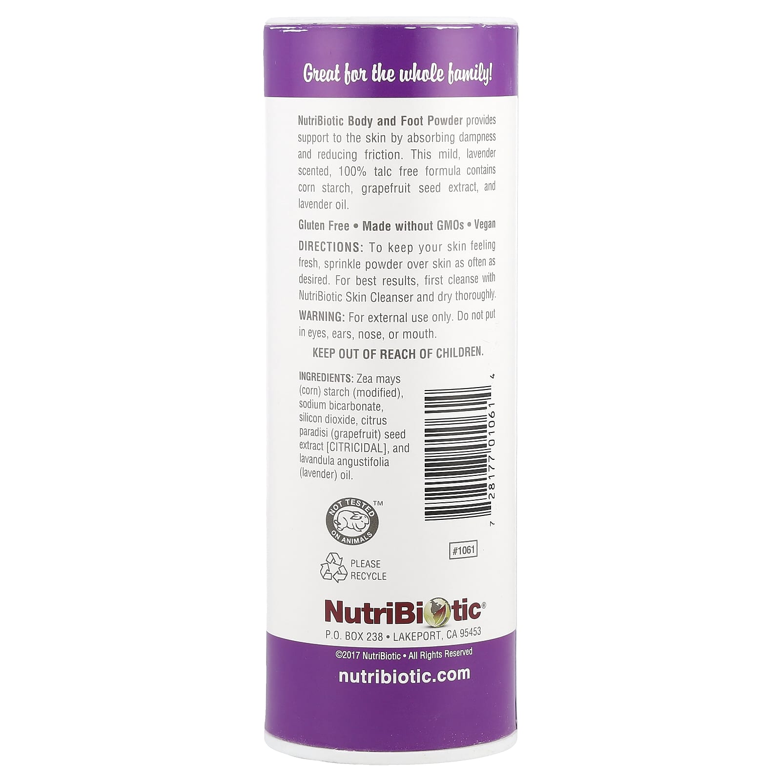 NutriBiotic, Body & Foot Powder with Grapefruit Seed Extract & Lavender Oil, Lavender, 4 oz (113 g) - Image 2