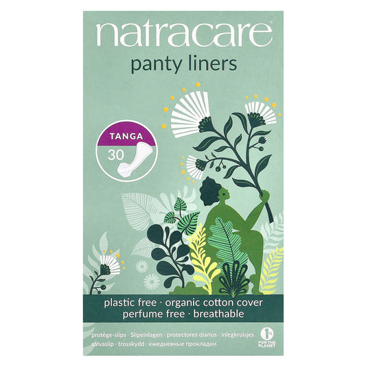 Natracare, Panty Liners, Organic Cotton Cover, Tanga, 30 Liners - Image 1