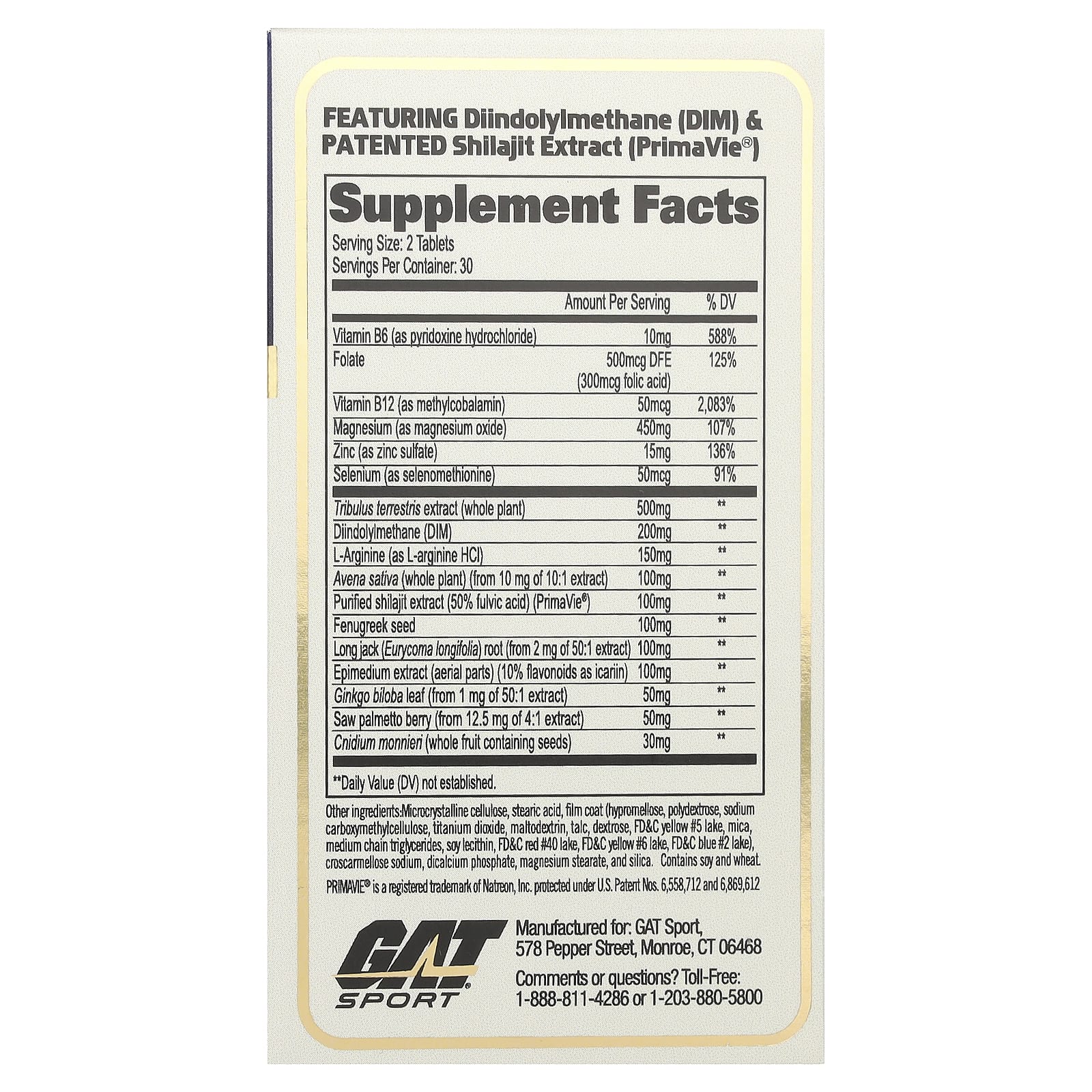 GAT Testrol Gold ES - Optimize Testosterone & Estrogen Balance - Image 2