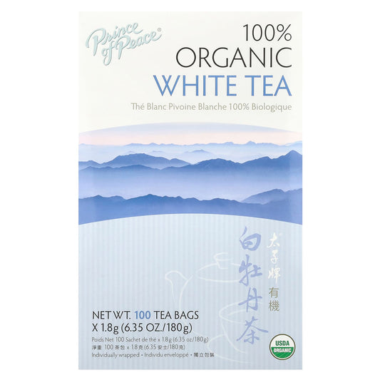 Prince of Peace, 100% Organic White Tea, 100 Tea Bags, 6.35 oz (180 g) - Image 1