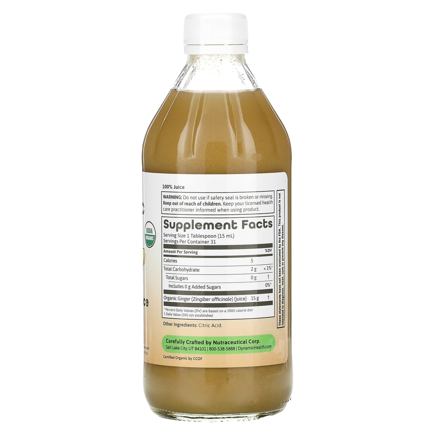 Dynamic Health USDA Organic Ginger Juice 16 fl oz 473ml - Image 2