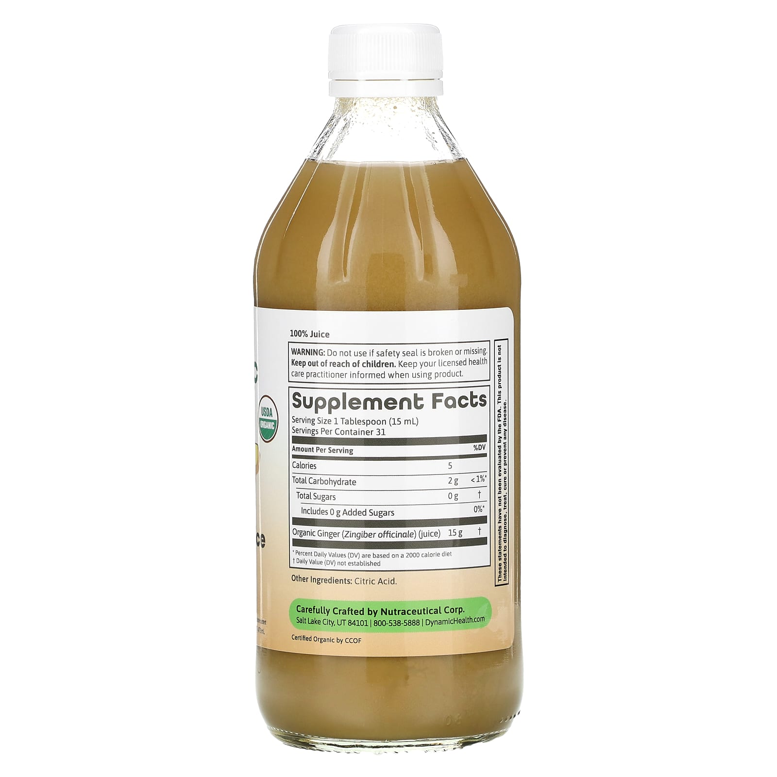 Dynamic Health USDA Organic Ginger Juice 16 fl oz 473ml - Image 2