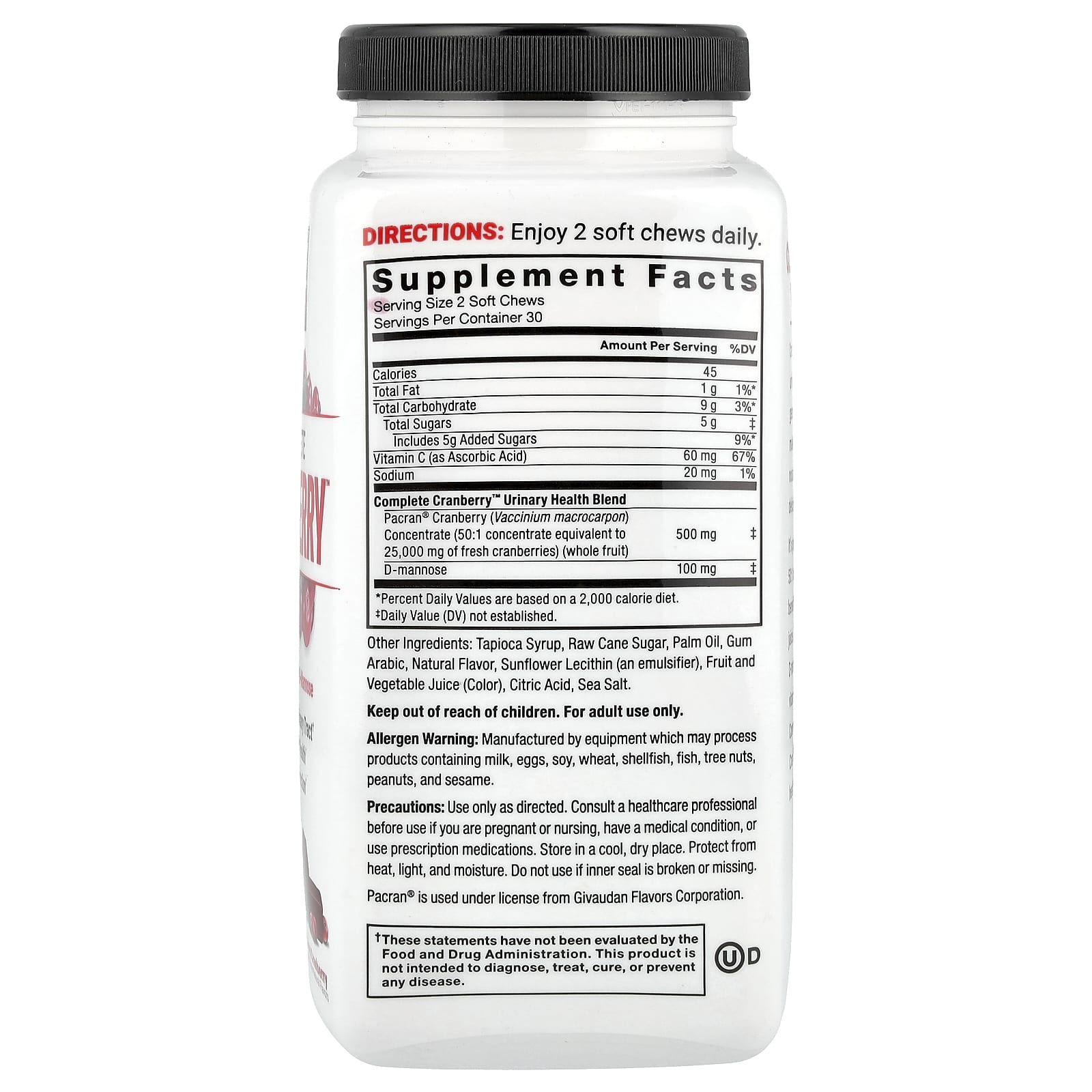 Force Factor, Complete Cranberry™, Sweet Cranberry, 60 Soft Chews