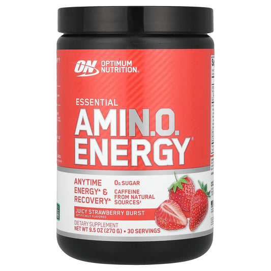 Optimum Nutrition, Essential Amin.O. Energy®, Juicy Strawberry Burst, 9.5 oz (270 g) - Image 1
