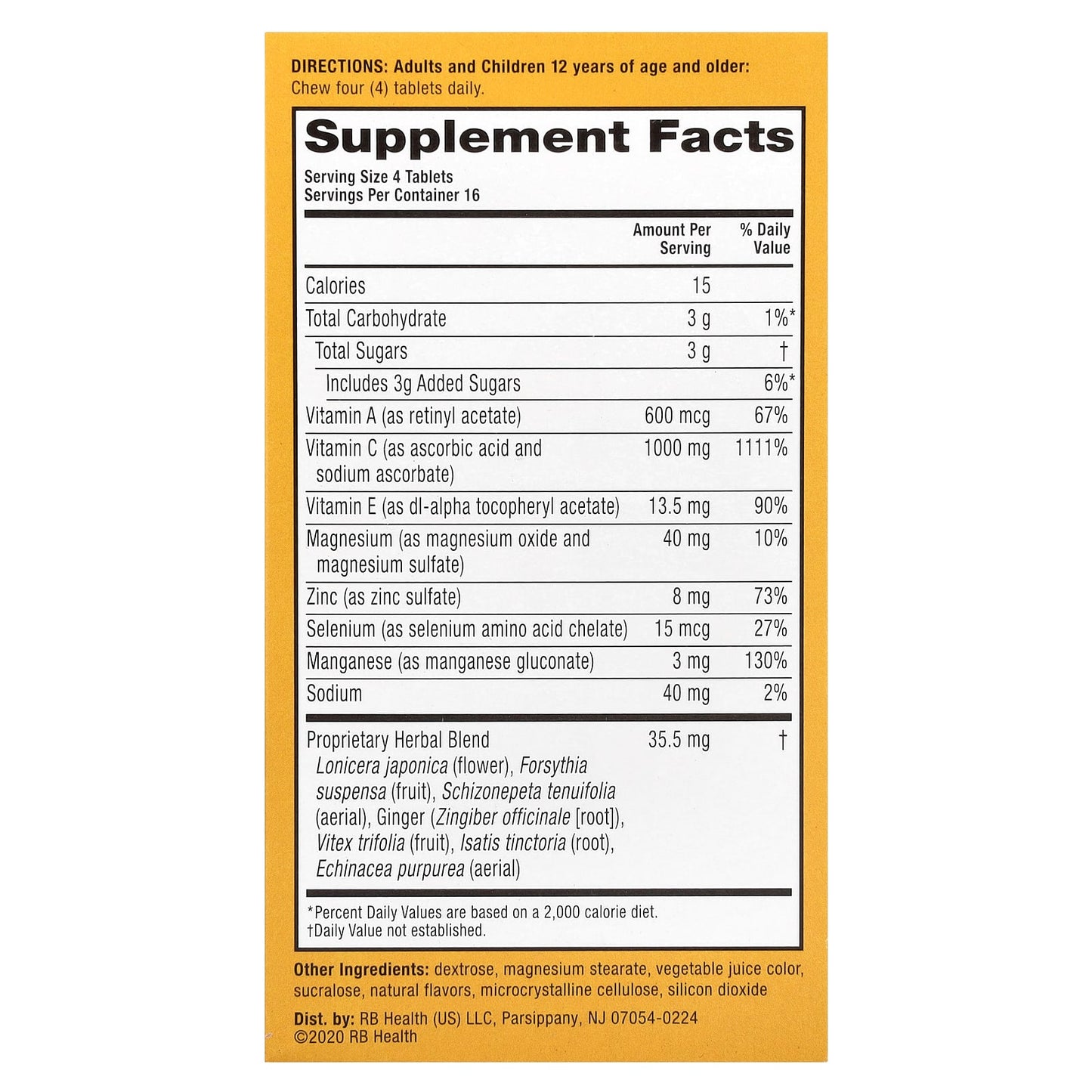 Airborne Immune Support Supplement with Vitamin C & Antioxidants, Chewable Tablets - Image 2